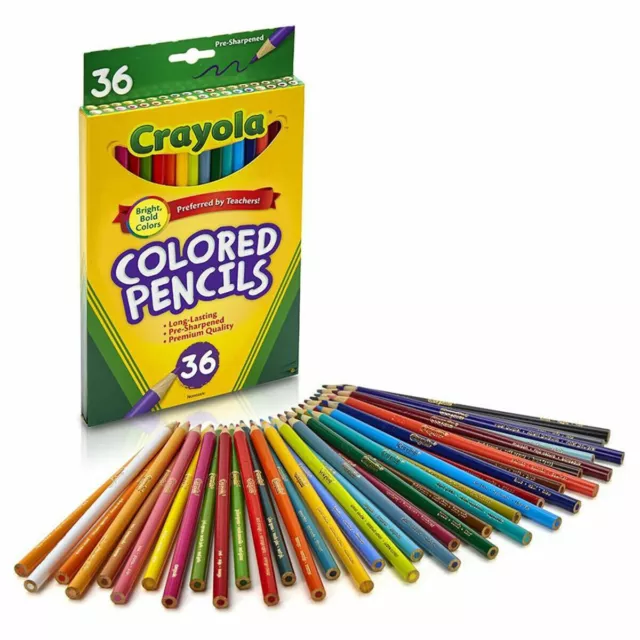 Crayola 36 Colored Pencils  Non-Toxic  Pre-Sharpened Penc Bright &  Bold Colours