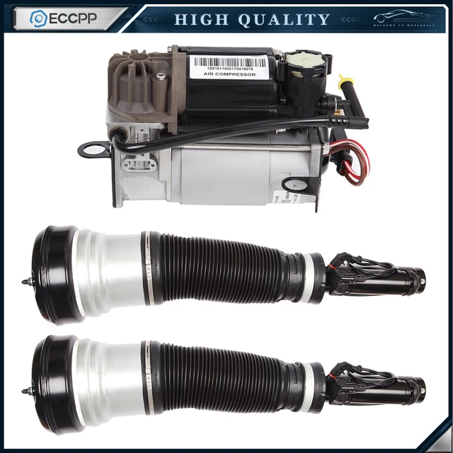 Front For Mercedes W220 S350 S420 S600 S55 Air Suspension Shocks Compressor Pump