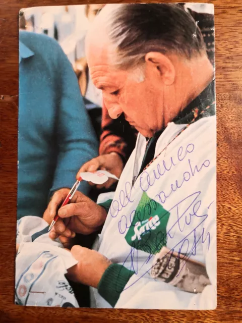 Gino Bartali Autografo Ciclismo Autograph Hand Signed 1984