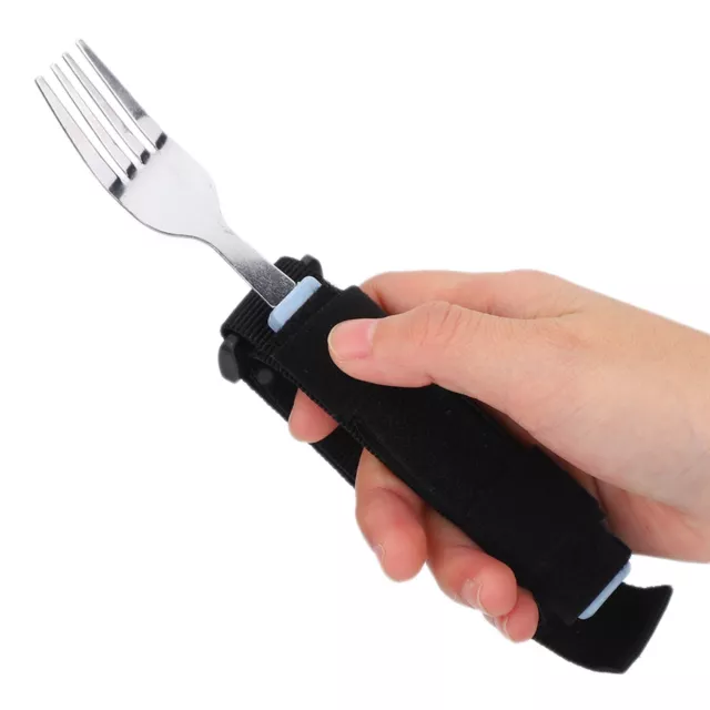 Flexible Spoon Fork Rotating Dining Eating Aids Utensil For Disabled Elderly BST