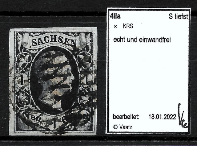 SACHSEN 1851; MiNr. 4IIa ; 1 Neugroschen; BPP geprüft; einwandfrei! 2
