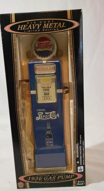 Golden Wheel PEPSI-COLA 1936 Gas Pump Bank 1:8 heavy  DIECAST  metal