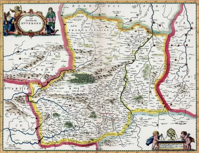 Reproduction carte ancienne - Duché d'Auvergne XVIIè