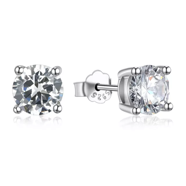 Orecchini Punto Luce In Argento 925 Rodiato Uomo Donna Anallergici Brillantino