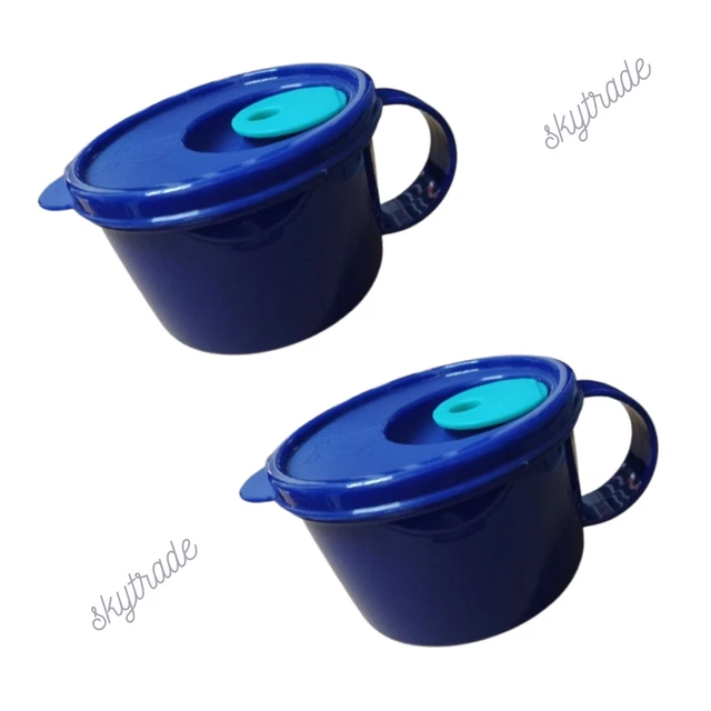 Soupière Tupperware Avec Couvercle Bleu - Bon état - Manque Les Sur-poignées