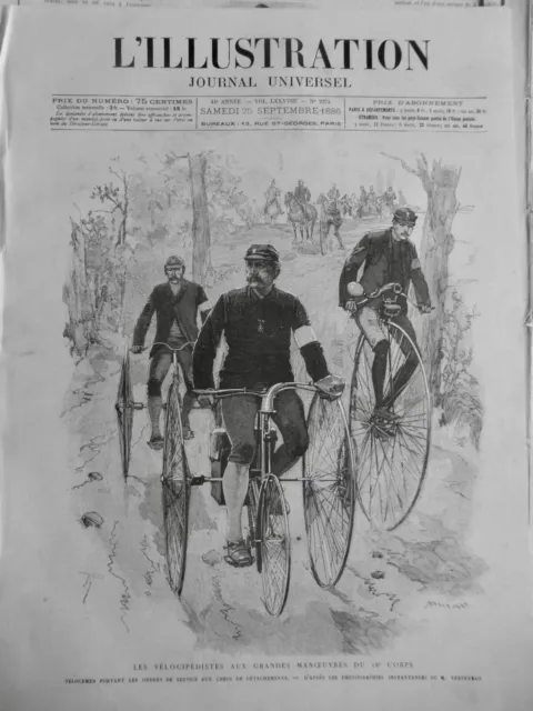1869 1886 Velocipede Vapeur Patin Americain Velo Cycliste 8 Journaux Anciens