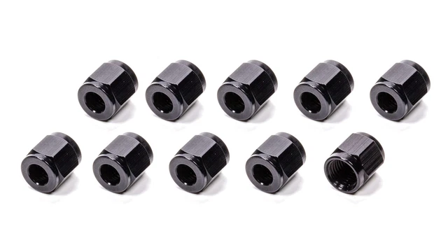 Fragola 481806-Bl-10 #6 Aluminum Tube  Nuts (10Pk) Black