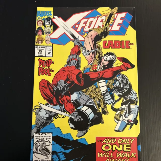 X-Force #15 Oct 1992 Deadpool Vs. Cable Marvel Comic Book!