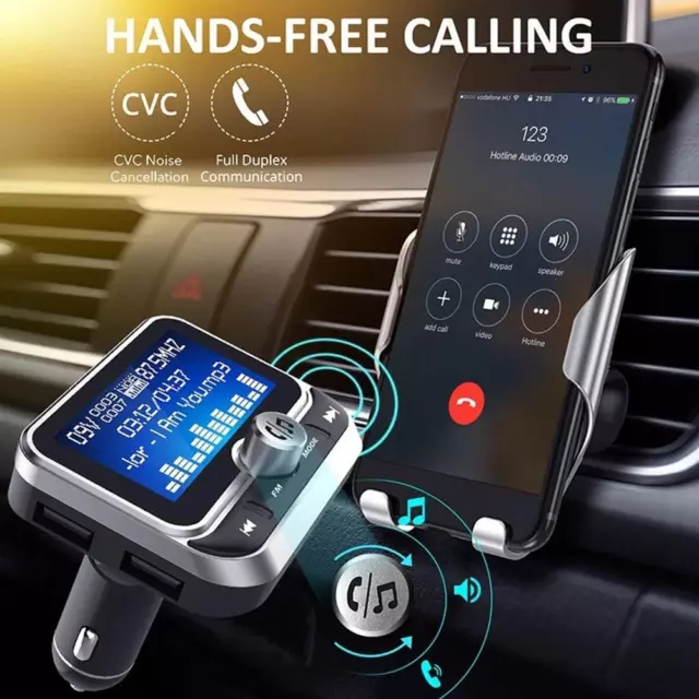 Transmisor Bluetooth FM Cargador de coche con control remoto Reproductor de MP3 Doble USB βв 2