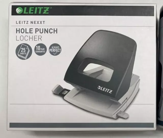 neuer Leitz NeXXt 5005 Series Metall Bürolocher - Schwarz 25 Blatt OVP