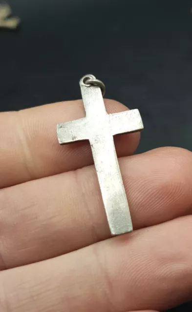 Late 19th Century Ornate Victorian Silver Cross Pendant - Antique 3