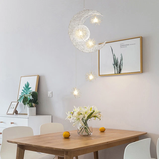 LED Decken Lampe Kinder Zimmer Mond/Sterne Pendelleuchte Kronleuchter Licht DHL!