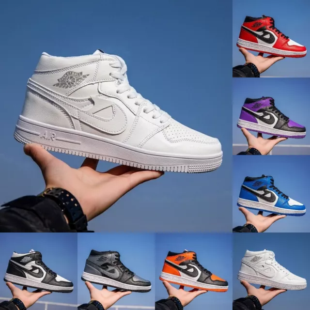 Neu Herren Damen Sneaker Sportschuhe High-Top Basketball Neon Freizeit Schuhe DE