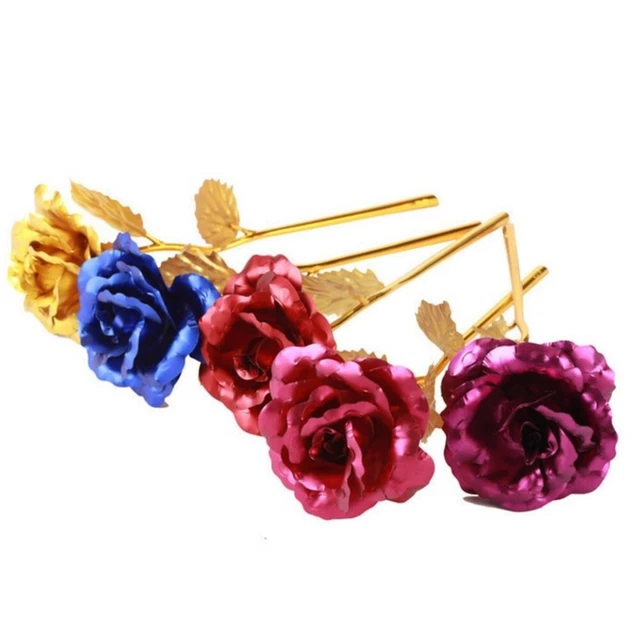 Rosa Artificial Hogar 24K Oro 25X8X8cm Flores Artificiales Madre \' S Day