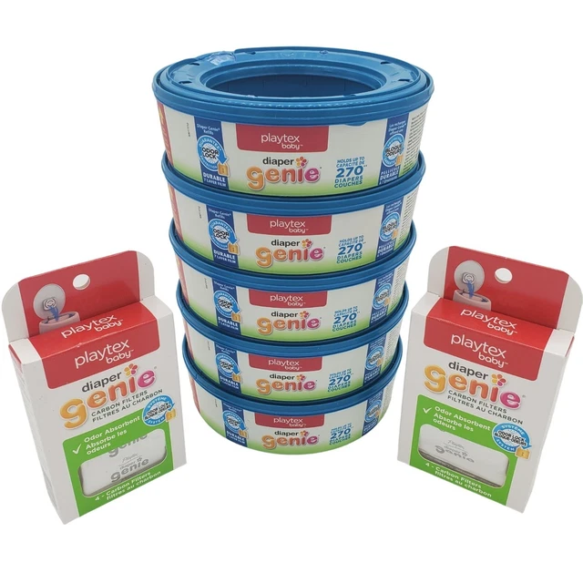 PLAYTEX BABY DIAPER Genie Odor Lock Refill Trash Bags 270 count (5
