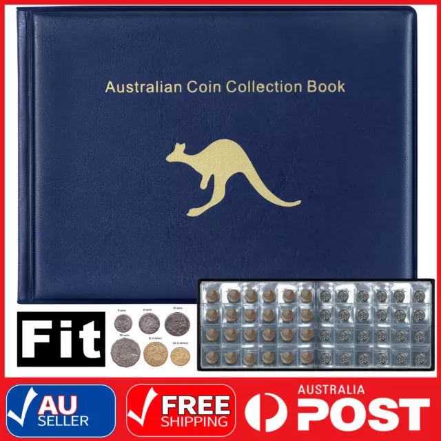 Coin Album - Australian Coin Storage Folder Book Holds 180 Pockets Suit 50c Cent