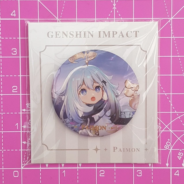 NEW OFFICIAL GENSHIN Impact Can Badge Pin Paimon Ita Mihoyo Anime Cute ...