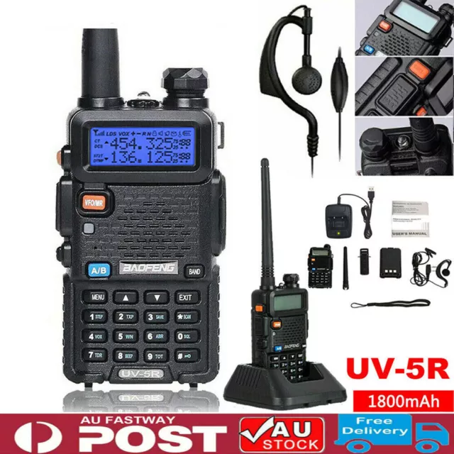 BF-UV-5R Walkie Talkie VHF UHF Dual Band Handheld Two Way Radio 5W Long Range