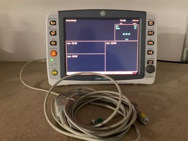 GE Dash 2500 tragbarer Patientenmonitor mit EKG Kabel EKG/Sp02,NIBP