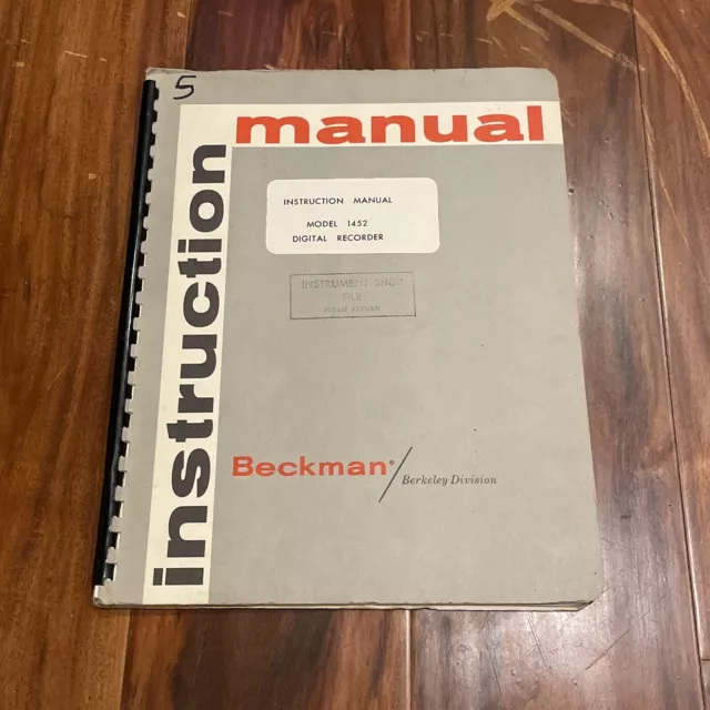 Beckman Model 1452 Digital Recorder Instruction Manual 1960