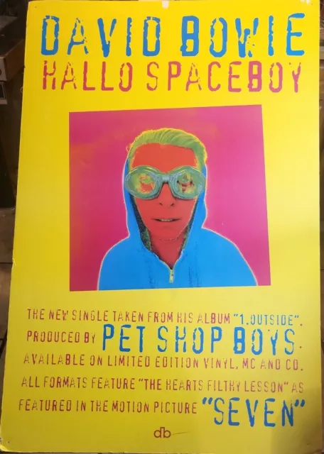Rare David Bowie promotion Poster 40" x 60" Hallo Spaceboy 1996 pet shop boys