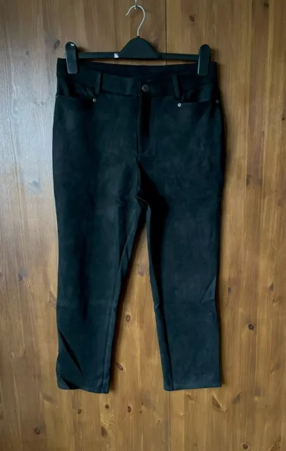 UVP £79 - MARLAWYNNE QVC Stretch Kunstwildleder Jeanshose schwarz 6 8 10 14 Petite 3