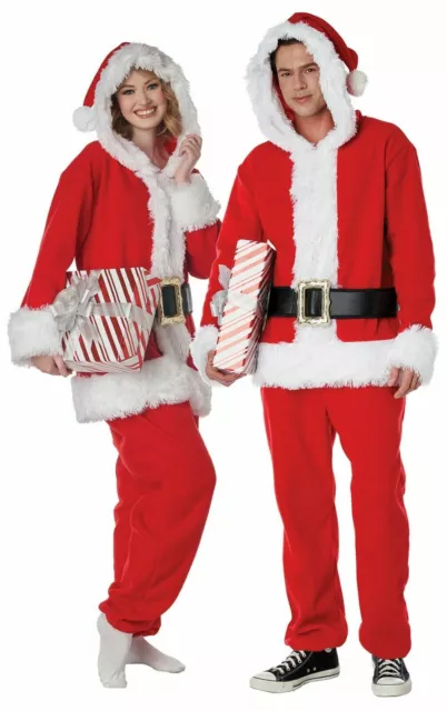 California Costumes Christmas Santa Hooded Fleece One Piece Jumpsuit Adult LG