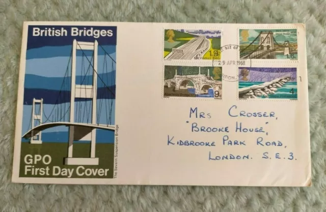 1968 GB British Bridges FDC 29 Apr London FDI postmark