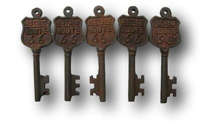 Route 66 Cast Iron Collector Key Set x 5 Solid Metal Ornate Keys