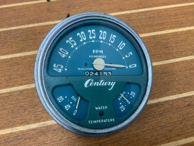 Vintage Century Boat Tachometer Marine  Nautical Oil Pressure Amps Gauge