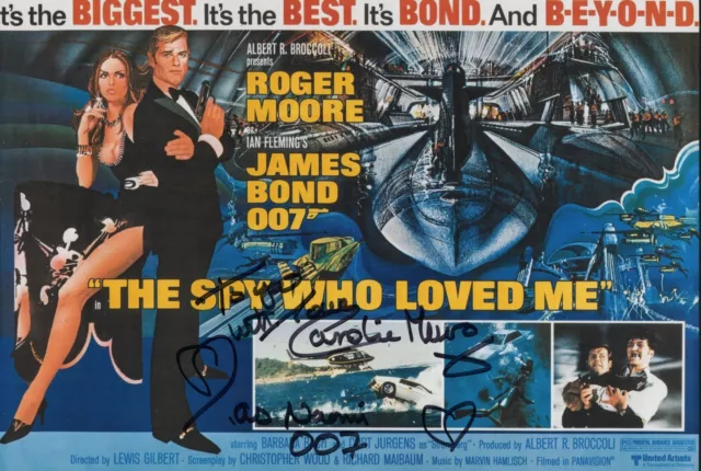 007 James Bond movie poster photo signed by actress Caroline Munro