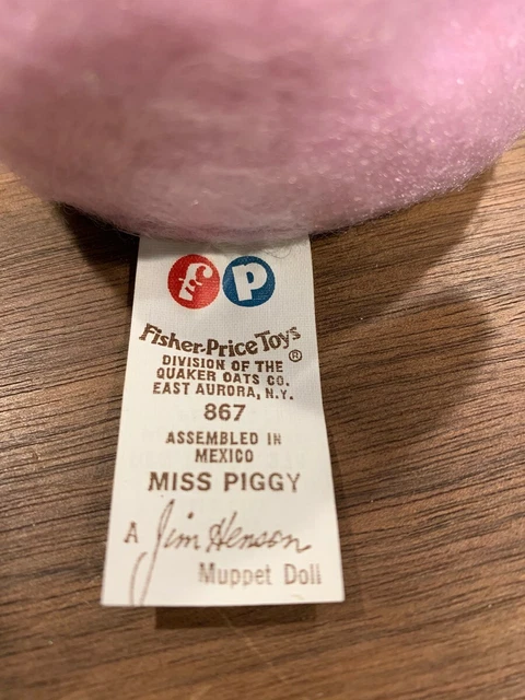 Vintage Muppets Miss Piggy 6" Bean Plush Doll - Fisher Price #867 - 1979 7