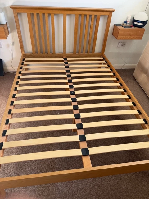 WOODEN DOUBLE BED frame - good condition. £83.90 - PicClick UK
