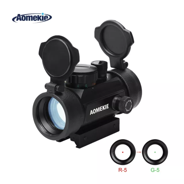 1X30 Red Green Dot Sight Reflex Rifle Scope W/ 22mm/11mm Rail Mount for Hunting