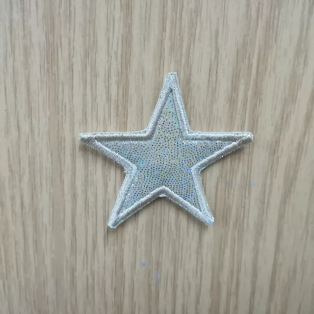 Shiny Hologram Fabric Stars Star Patch Motif Fabric Sewing Trimming