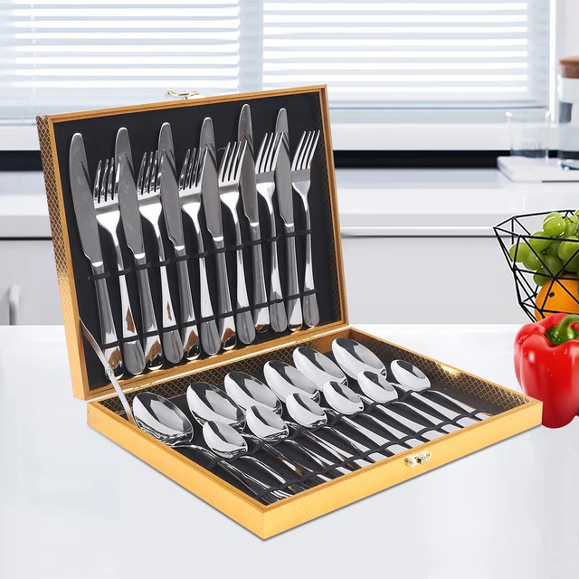 Set posate 24 pezzi posate posate posate da tavola cucchiaio set posate acciaio inox posate da pranzo