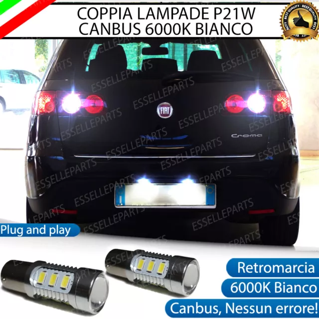 Coppia Lampade Retromarcia 15 Led P21W Canbus Fiat Croma No Error