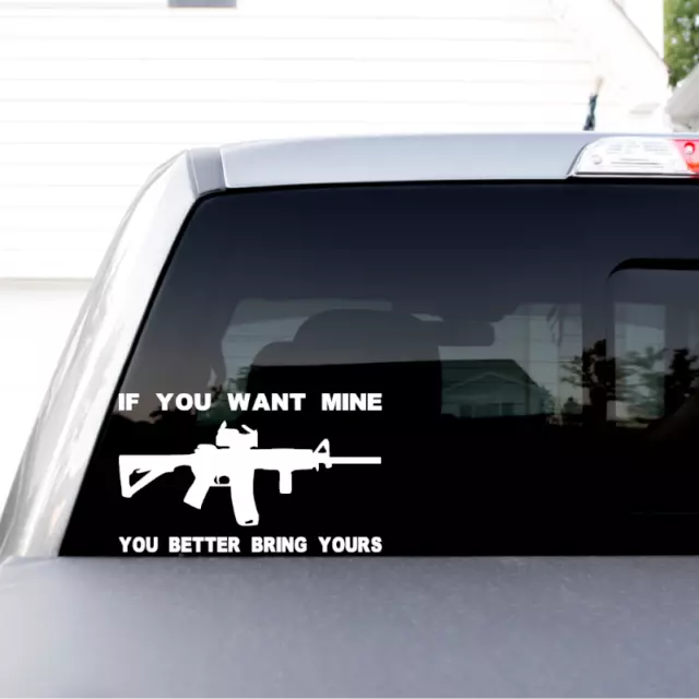2ND AMENDMENT GUN* vinyl decal sticker AR Truck Diesel car hunting 4x4  funny $4.00 - PicClick
