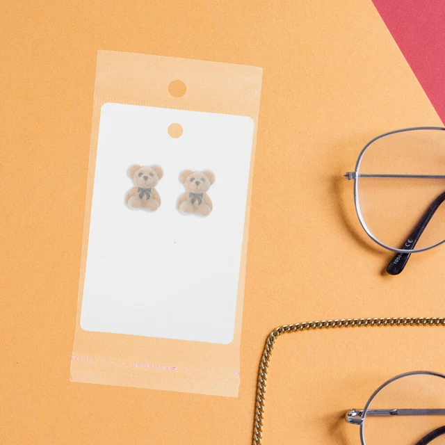 1 jeu de cartes d'exposition de boucles d'oreilles avec sac, cartes