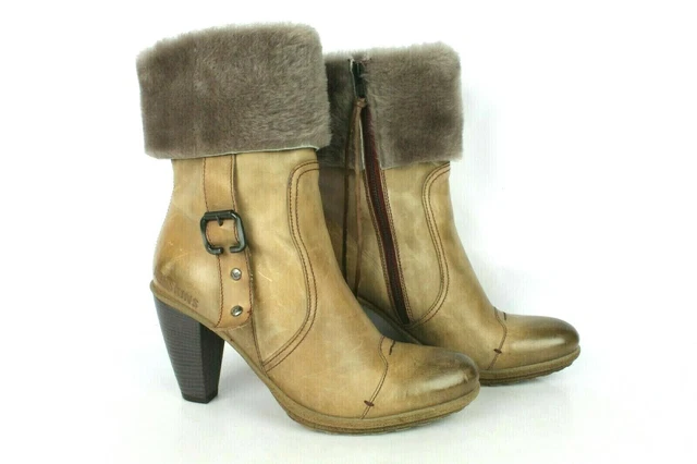 Bottines REDSKINS Cuir Marron et Fourrure T 40 / UK 6.5 TRES BON ETAT