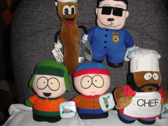 South Park Plush Officer Barbrady Stan Chef Mr. Hanky Cartman w/tags