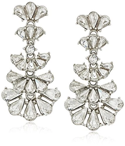 Ben-Amun Jewelry Pearl and Crystal Deco Fan Post Drop Earrings for Bridal Wed... Ben-Amun Jewelry Pearl and Crystal Deco Fan Post Drop Earrings for Bridal Wed...