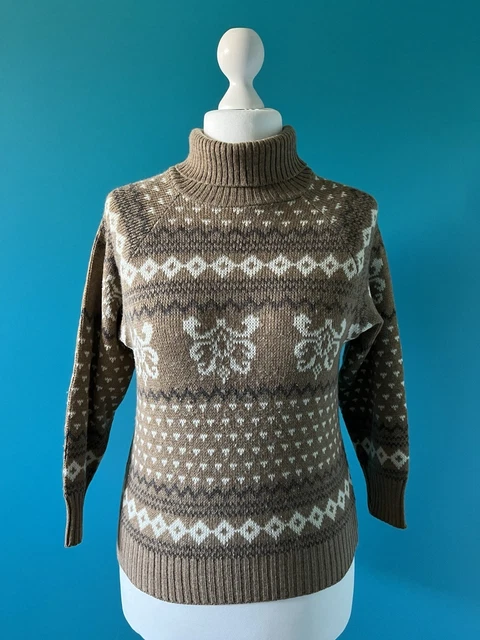 Pull Col Roulé En Laine Marron Taille 38/40 - Marque Multiples, Occasion Très Bon état