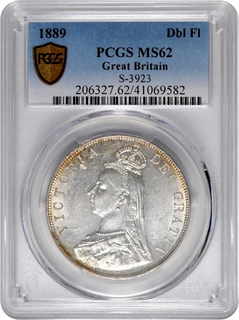 Great Britain 4 shillings (2 florins) 1889, PCGS MS62, "Victoria (1838 - 1901)"