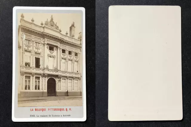 Belgique, Anvers, La maison de Rubens, circa 1870 vintage cdv albumen print -