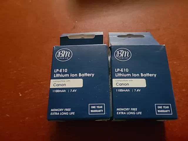 Hi Capacity 2-Pcs LP-E10 Li-Ion Battery Pack For Canon EOS Rebel T3 T5