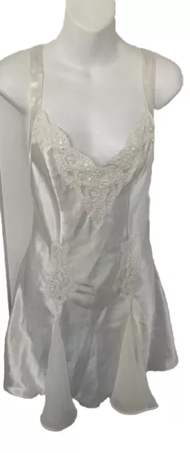 victorias secret bridal nightgown lace sequins white Sexy Small