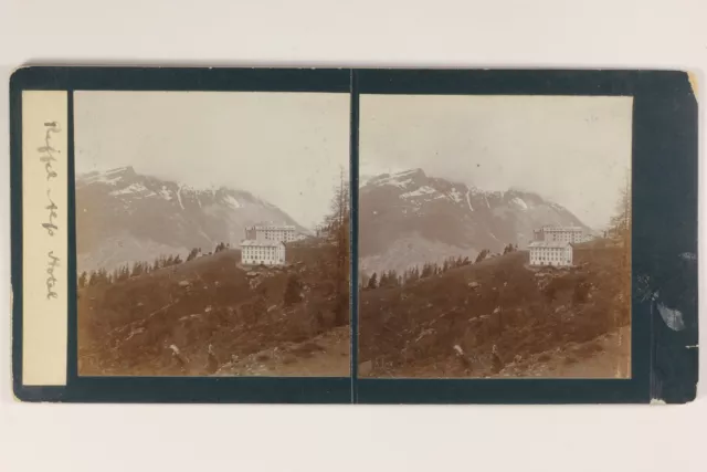 SWISSE Snow Mountain Riffel Hotel Photo Stereo Vintage 1912