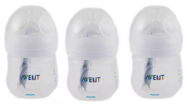 3x PHILIPS Avent 125ml NATURNAH Babyflasche FLASCHEN + SAUGER BABYFLÄSCHCHEN Neu