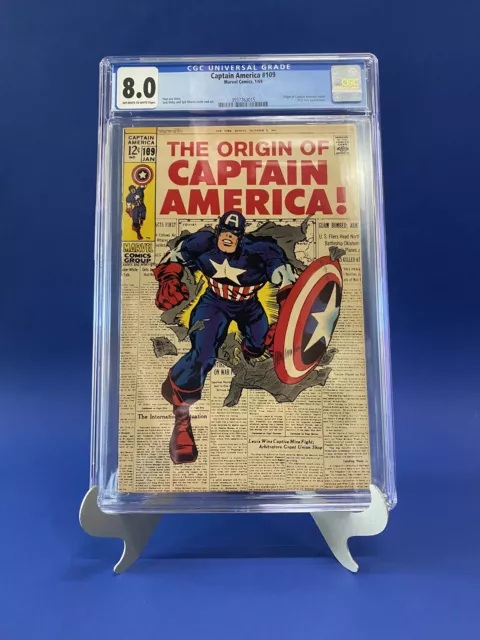 Captain America #109 CGC 8.0 1969 Jack Kirby & Stan Lee Classic Origin Retold